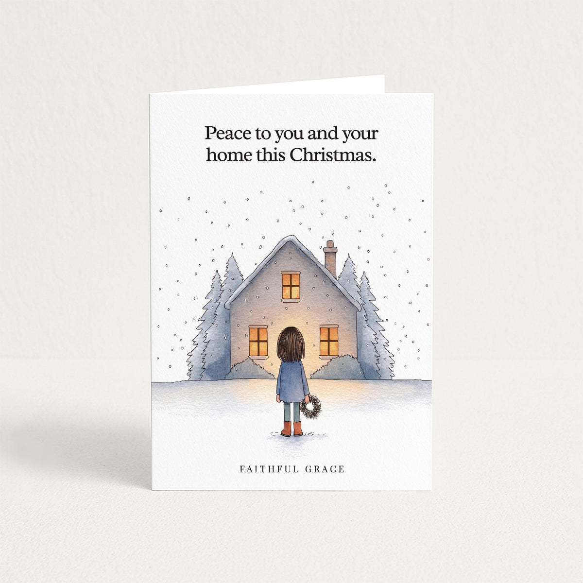 Christmas card reading "Peace to you and your home this Christmas."