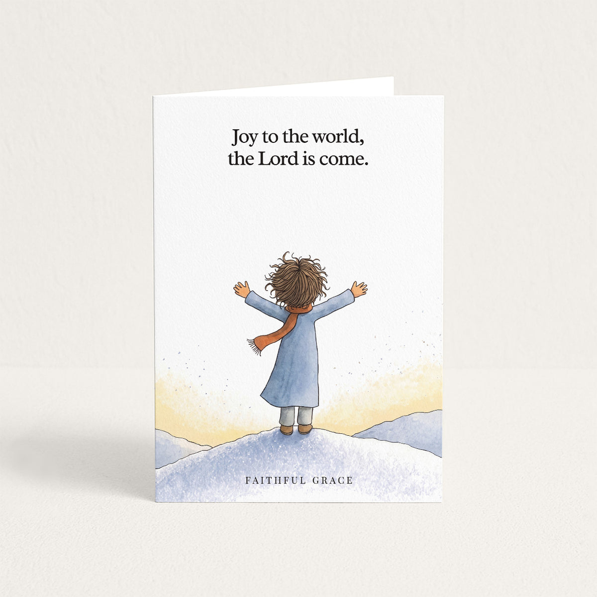 Christmas card reading "Joy to the world, the Lord is come."
