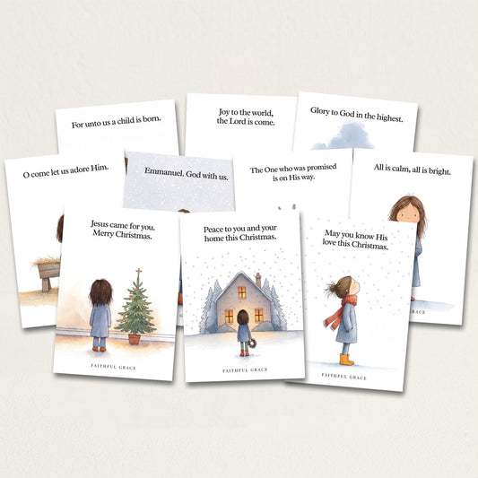 The Christmas card bundle: ten Christmas cards, with Jesus came for you, Peace to you and your home and May you know His love at the front