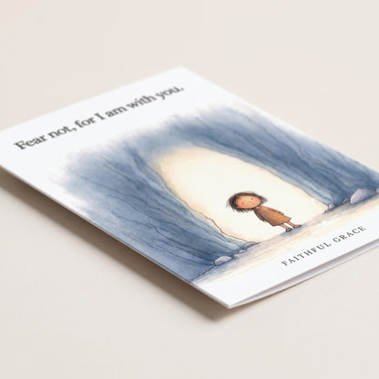 Close-up of the For I am with you card showing the smooth matte finish and fold