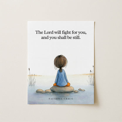 The Lord will fight for you. print