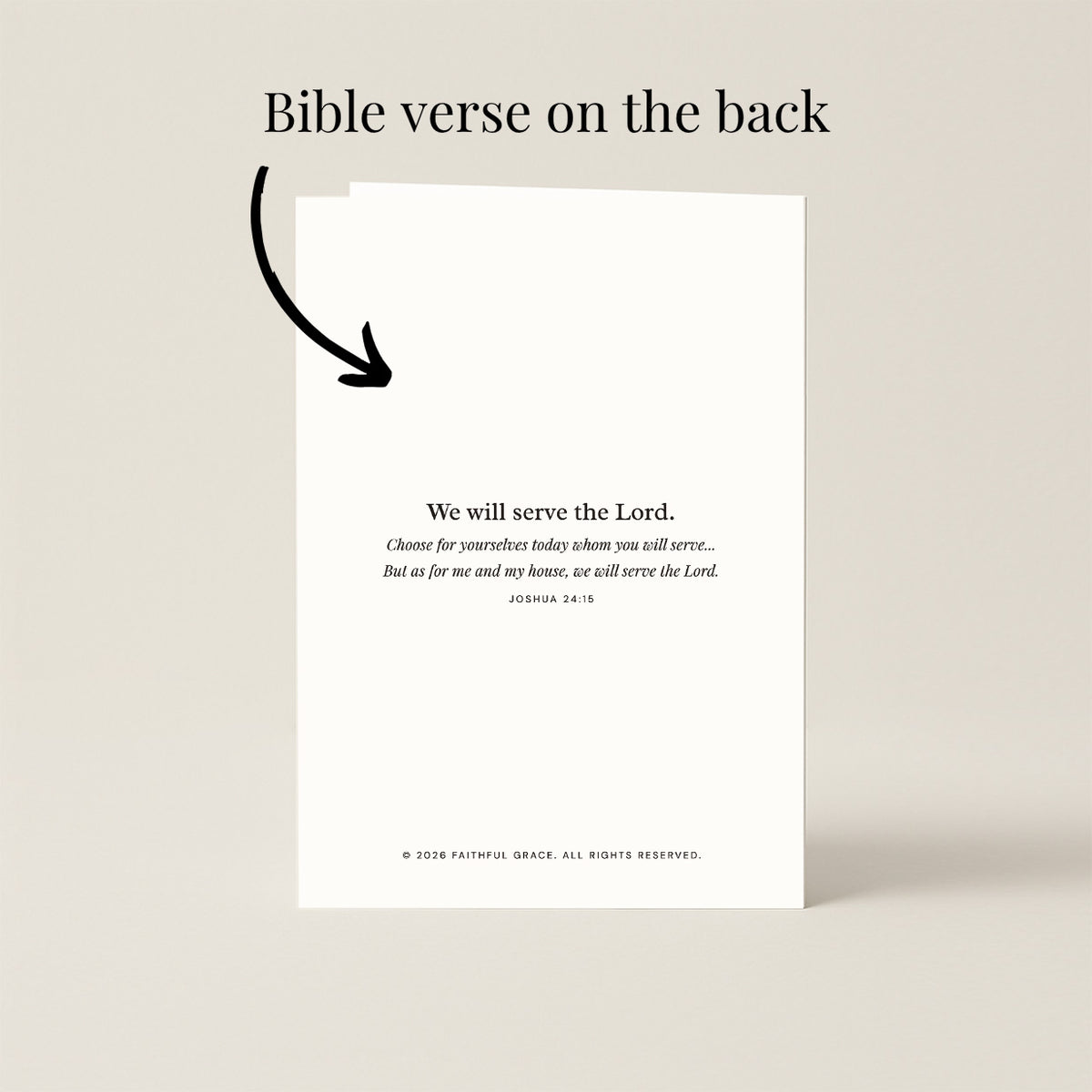 We will serve the Lord.