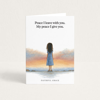 Peace card reading "Peace I leave with you. My peace I give you."